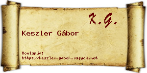 Keszler Gábor névjegykártya