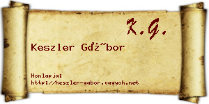 Keszler Gábor névjegykártya
