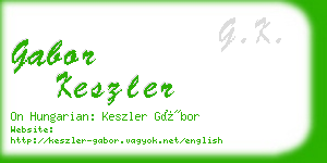 gabor keszler business card